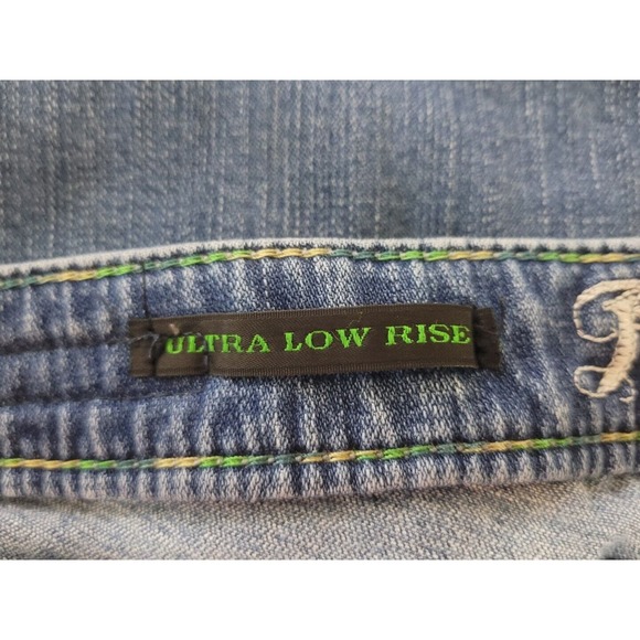 Wrangler Rock 47 Ultra Low Rise Bootcut Jeans Womens Size 33x32 Embroidered - Picture 8 of 9